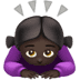 🙇🏿‍♀️ woman bowing: dark skin tone display on Apple